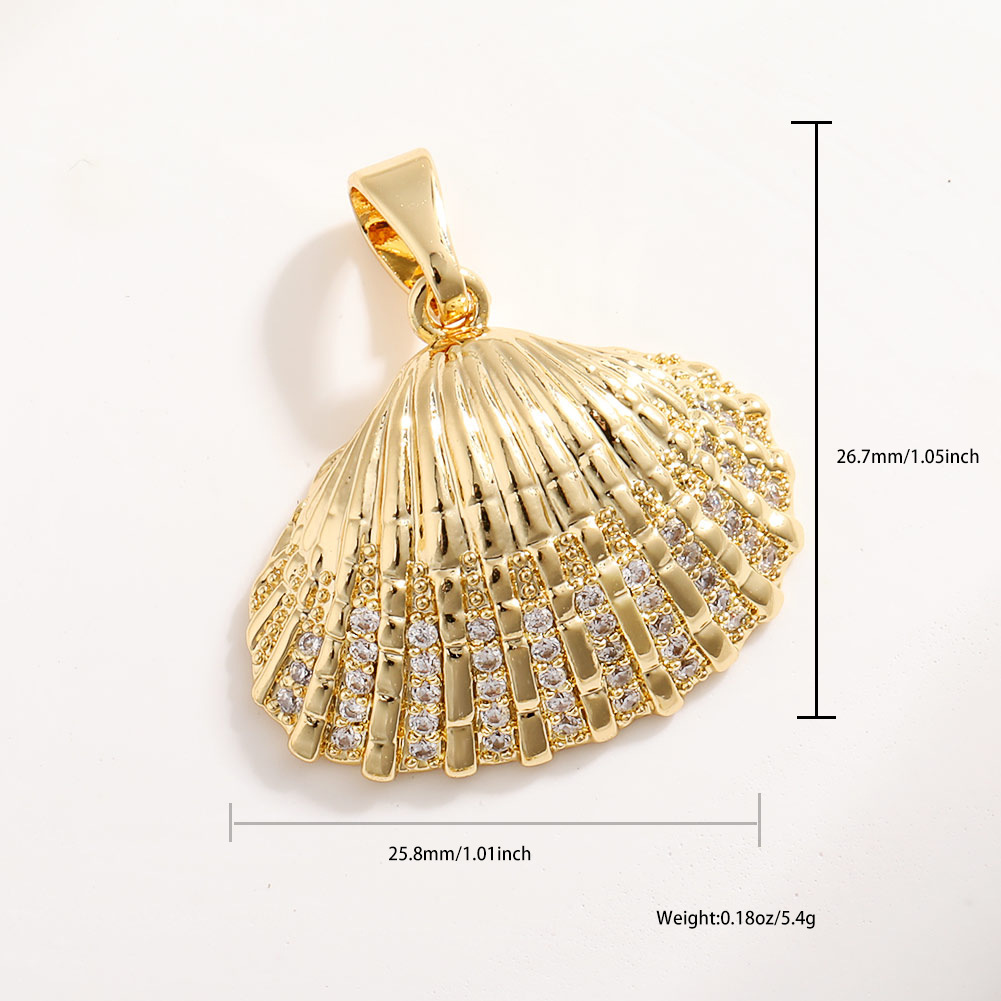 2g Weight Pendant Jewelry Making Type DIY Jewelry Accessories Classification 1 Piece Quantity Copper Material Scallop, Starfish, Conch Pattern All Seasons Season Plating Design Retro, Classic Style Style 1 Piece Copper Scallop Starfish Conch Pendant DIY Jewelry Accessories 25
