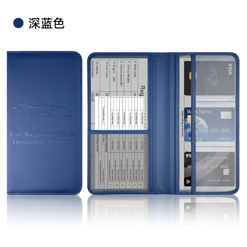 Transfronterizo temu licencia de conducir americana pu funda de cuero carpeta de registro de automóviles funda de archivo de información de seguro