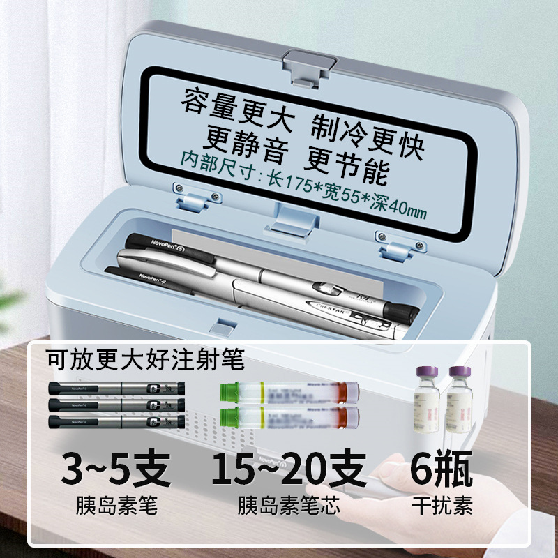 Car-Mounted Small Refrigerator, Medicine Cooler, Insulin Medicine Low-Temperature Mini Portable Medicine Box with Temperature Control for Travel