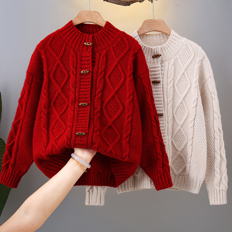 Girls' Sweater Cardigan Autumn and Winter 2026 New Stylish Children's Coat Winter Knitwear Little Girl's Trendy Top Girls' Sweater Cardigan Autumn and Winter 2026 New Stylish Children's Coat Winter Knitwear Little Girl's Trendy Top