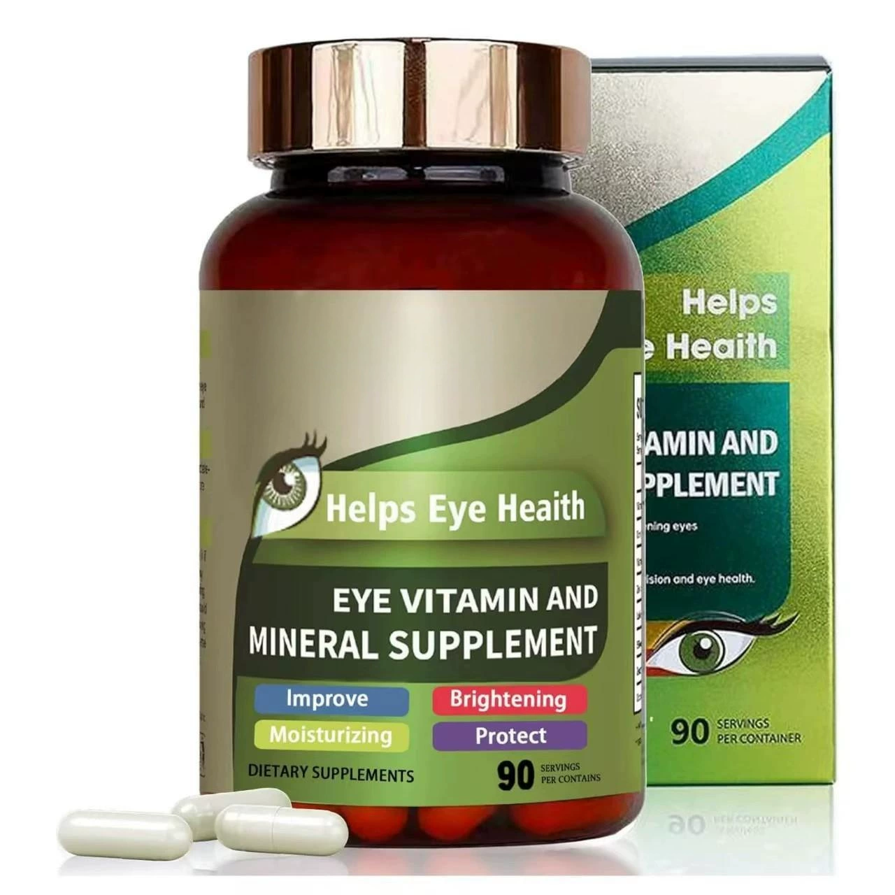 Тесно отобранные продукты Трансграничные EyeVitamin глазные капсулы лютеина 90 бутылок источник завод прямых продаж O EM