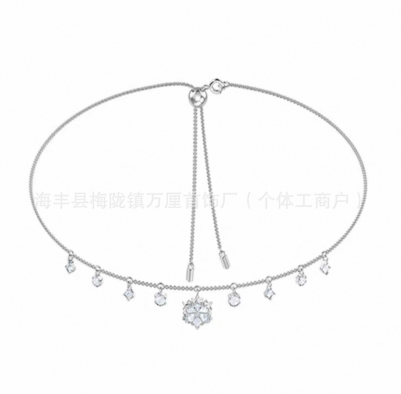 雪花束颈链【白金色】