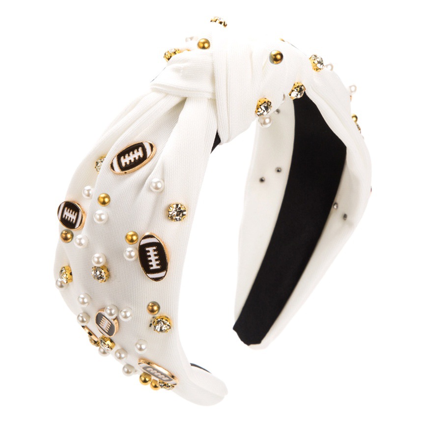 Heming diadema Amazon popular rugby diadema decorativa tela de moda de las mujeres de ala ancha perla accesorios para el cabello al por mayor