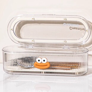 Home Kitchen Light Luxury Dust-Proof Tableware Rack with Lid for Chopsticks, Spoons, Forks, Multifunctional Storage Rack, Chopstick Draining Storage Box