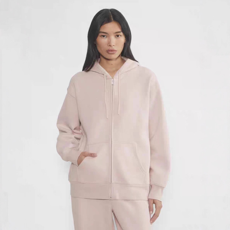 Tna Cozy Fleece Autumn and Winter New Fleece Fashion Age-Reducing American Cotton Pure Color Hooded Cardigan Pull Tna Cozy Fleece Autumn and Winter New Fleece Fashion Age-Reducing American Cotton Pure Color Hooded Cardigan Pull