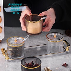 Food-grade condiment salt shaker acrylic seasoning bottle sealed moisture-proof seasoning box kitchen seasoning jar set device rack