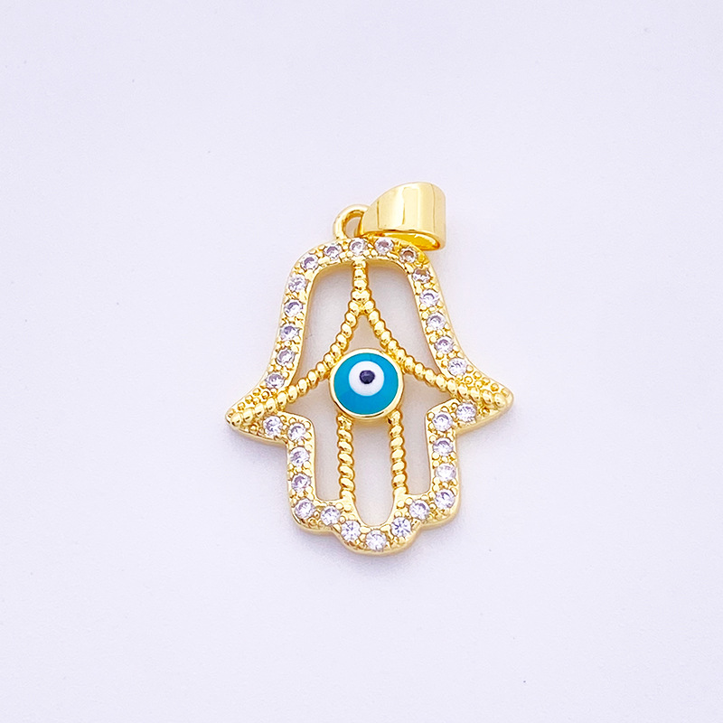 Joyería transfronteriza accesorios circón ojo l diablo palma amor estrella solo colgante diy collar pulsera