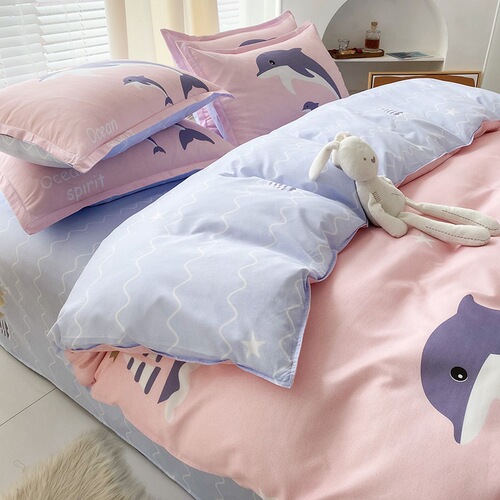 New cartoon quilt cover single piece 150x200 quilt cover 1.8 student dormitory sheets college students bedding on behalf of