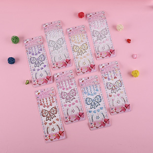 Bow-Shaped Acrylic Diamond Stickers for Kidsren's Personalized Decoration Stickers Creative DIY Satchel Diamond Stickers Wholesale