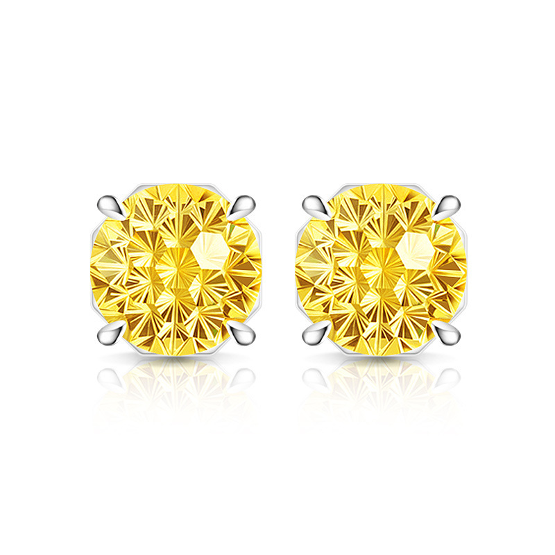Octagonal Gemstone Drop Stud Earrings For Women Elegant Design_voghion.com