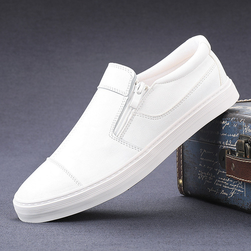 2024 Spring New Shoes Men's Shoes Versatile Men's Slip-on Shoes White Shoes Korean Style Soft Sole Casual Shoes