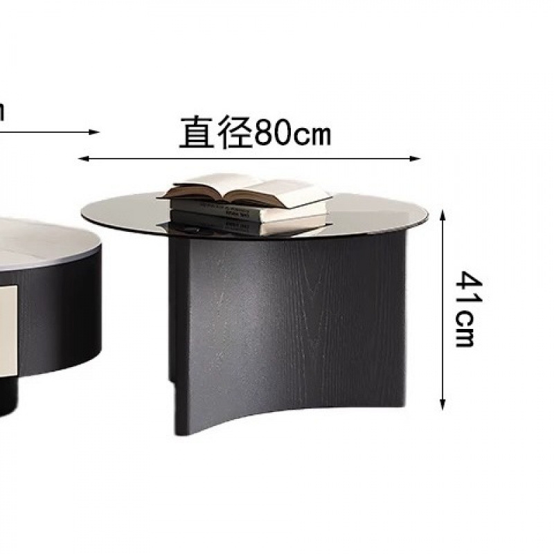 Nuevo estilo de lujo ligero y moderno simple meseta de té sala de estar doméstica minimalista mesa de tabla de roca combinación de gabinete de vidrio