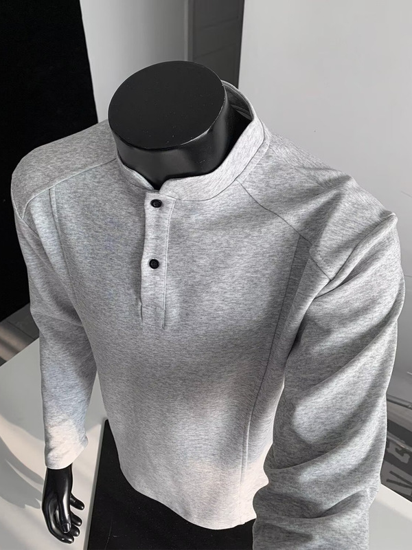 美式Polo亨利衫男长袖t恤春秋潮流cleanfit内搭休闲男装打底卫衣|undefined