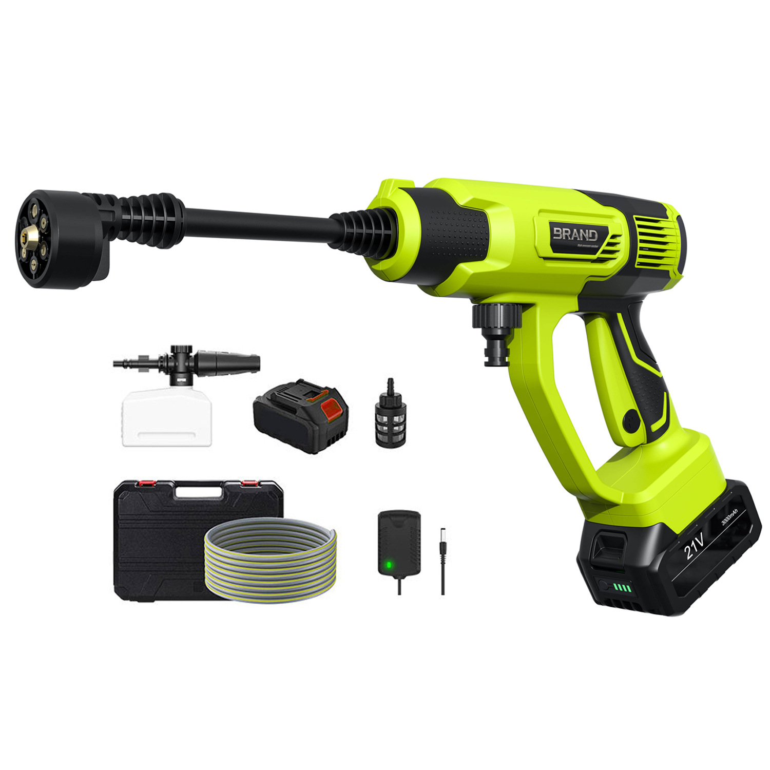 21V Lithium Battery High-Pressure Car Washing Machine, Household Handheld Wireless Car Washing Water Gun, Cleaning Machine, Car Washing Tool Set