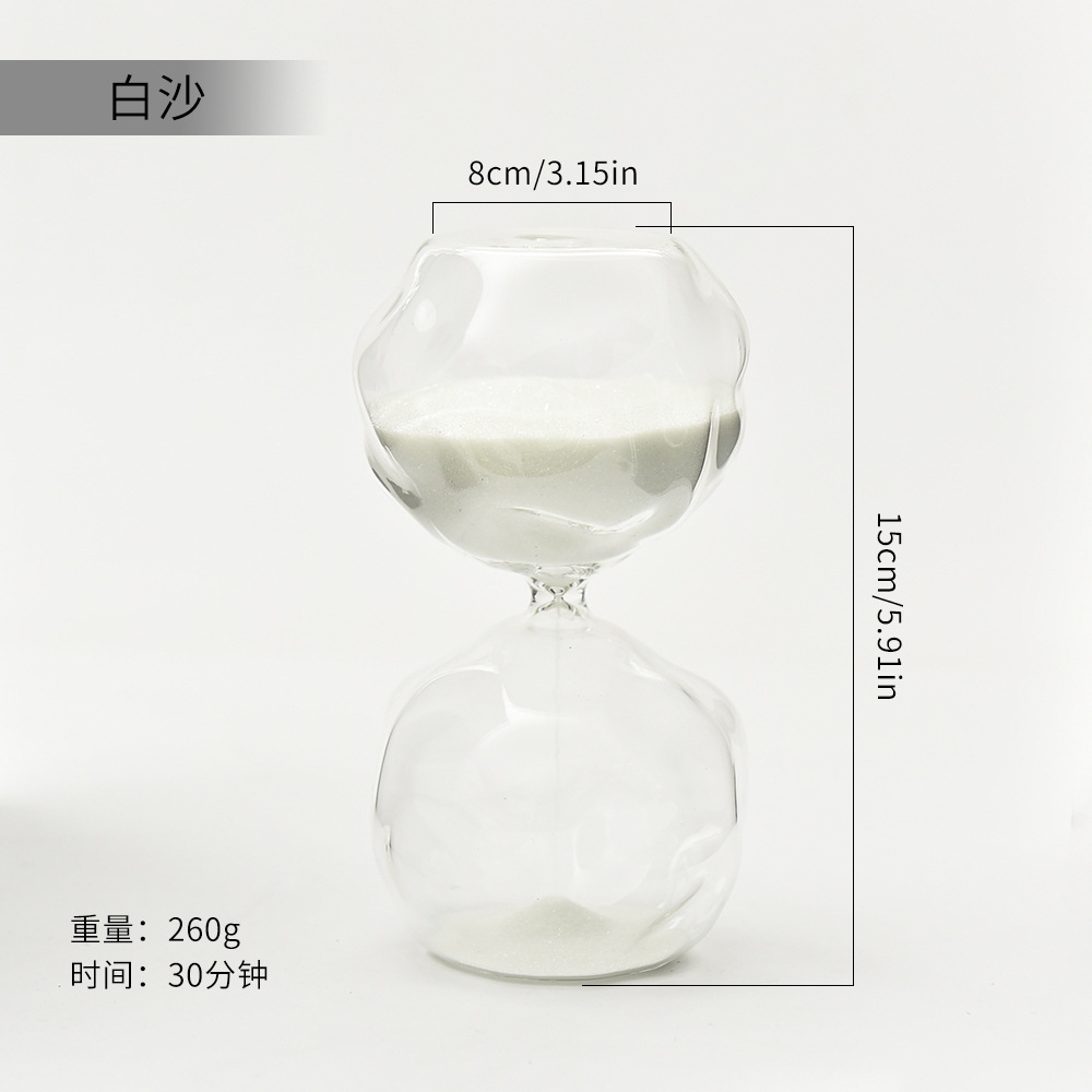 Nórdico hogar reloj de arena de vidrio de forma especial temporizador 30 minutos arte reloj de arena creativo regalos fábrica de decoración para el hogar