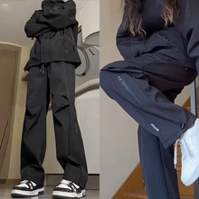 防水防风冲锋裤男款春秋季美式机能裤子设计感速干直筒户外登山裤