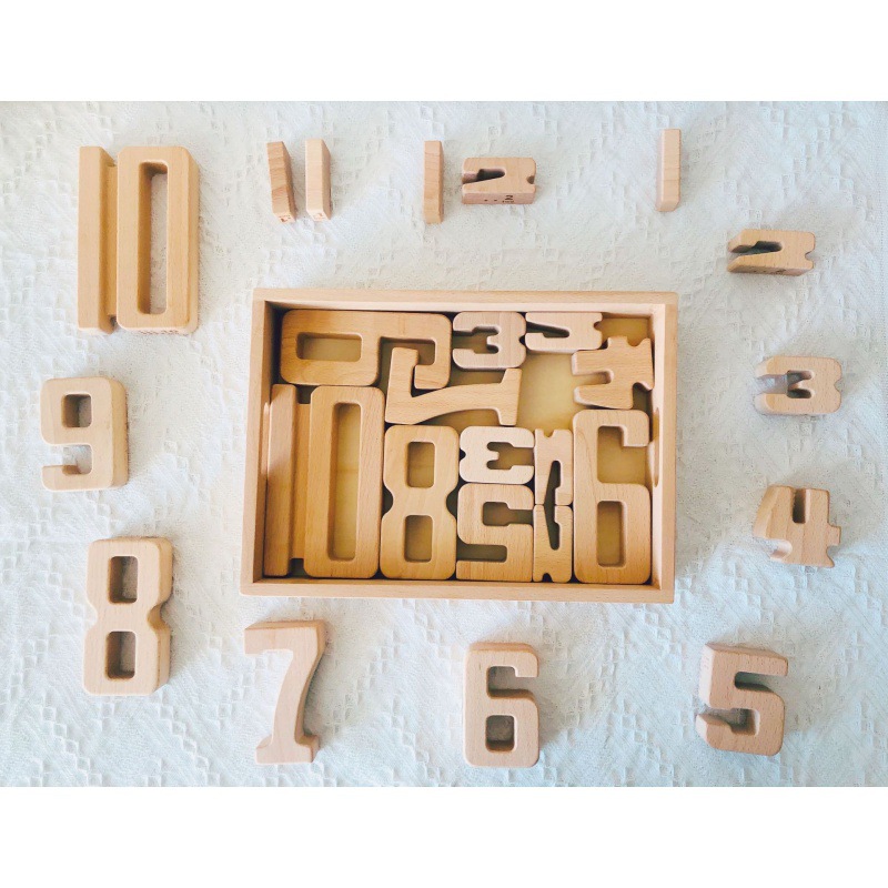 Bloques de construcción digitales de haya de grano grande para niños personalizados