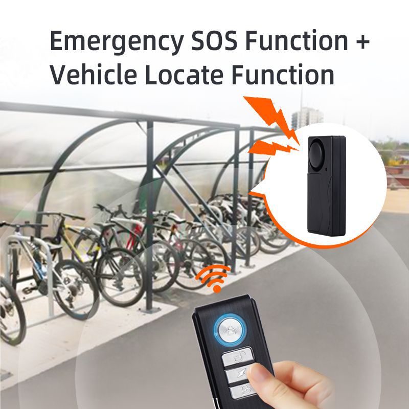 Alarma Inalámbrica para Vehículos Eléctricos y Bicicletas con Control Remoto, Sensor de Vibración de Vidrio, Alarma Antirrobo Inalámbrica para el Hogar