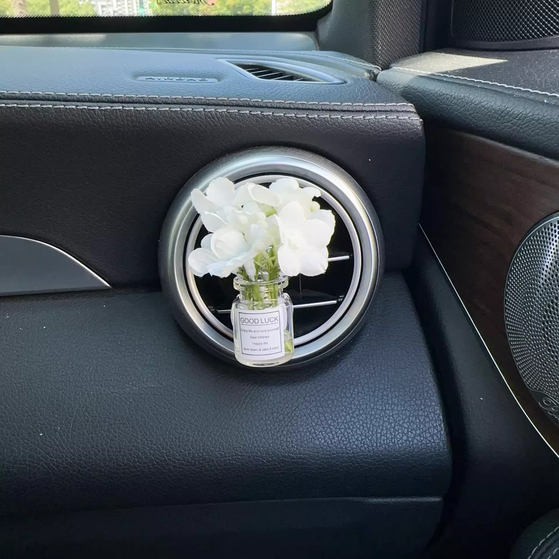 Gypsophila flor, la decoración de la salida de aire del coche, el coche fresco creativo, el aire acondicionado del coche, el clip de aromaterapia, la botella de perfume