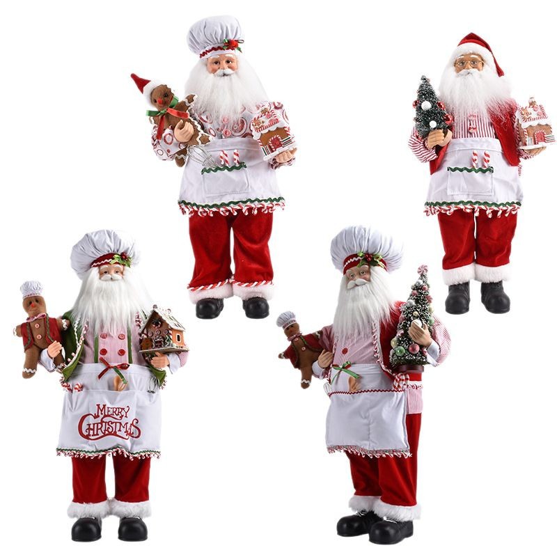 Decoraciones navideñas tela Santa Claus decoraciones de hotel restaurante mostrador decoración de la escena de los ancianos