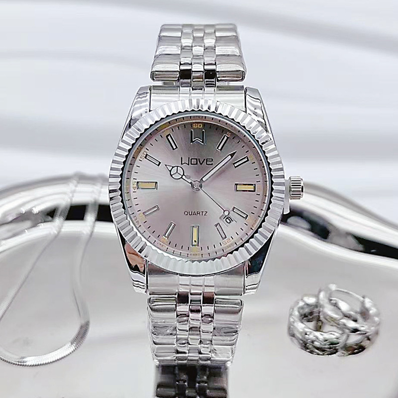 Reloj de Cuarzo para Mujer con Correa de Acero, Acero Inoxidable y Aleación, Resistente al Agua, para Uso Diario image 8
