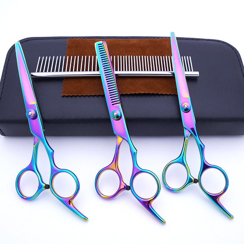 Directo de fábrica de acero inoxidable tijeras para mascotas perro belleza especial tijeras de corte de pelo Teddy corte de pelo traje