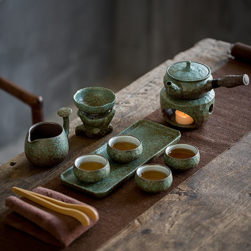 Coarse Pottery Dry Bubble Set Home Kung Fu Tea Set Office Simple Small Tea Tray Vintage Teapot Wholesale Special Price