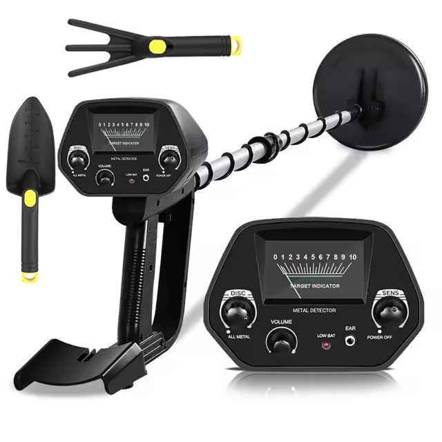 MD-4030 탐지기는 삽과 갈퀴가 함께 제공되며, 배터리는 포함되어 있지 않습니다.