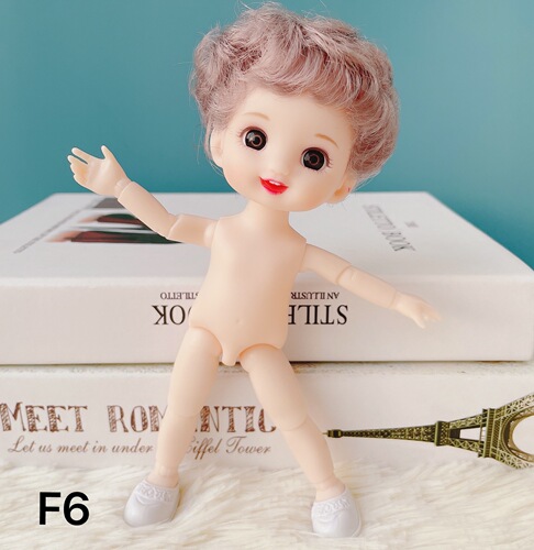 8-cent baby, 17 cm naked baby, 3D real eyes, 13 joints, make-up, BJD dress-up, cute little cute baby girl toy