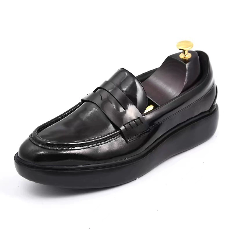 2020 Новая мужская повседневная обувь на толстой подошве с воздушной подушкой Heavenly King с черной износостойкой дышащей кожаной мужской обувью Lefu