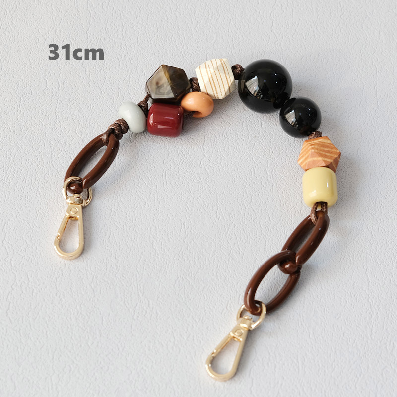 European and American acrylic bead chain, fashionable wooden bead bracelet, accessories, shoulder strap, crossbody lanyard, bag strap, mobile phone chain_voghion.com