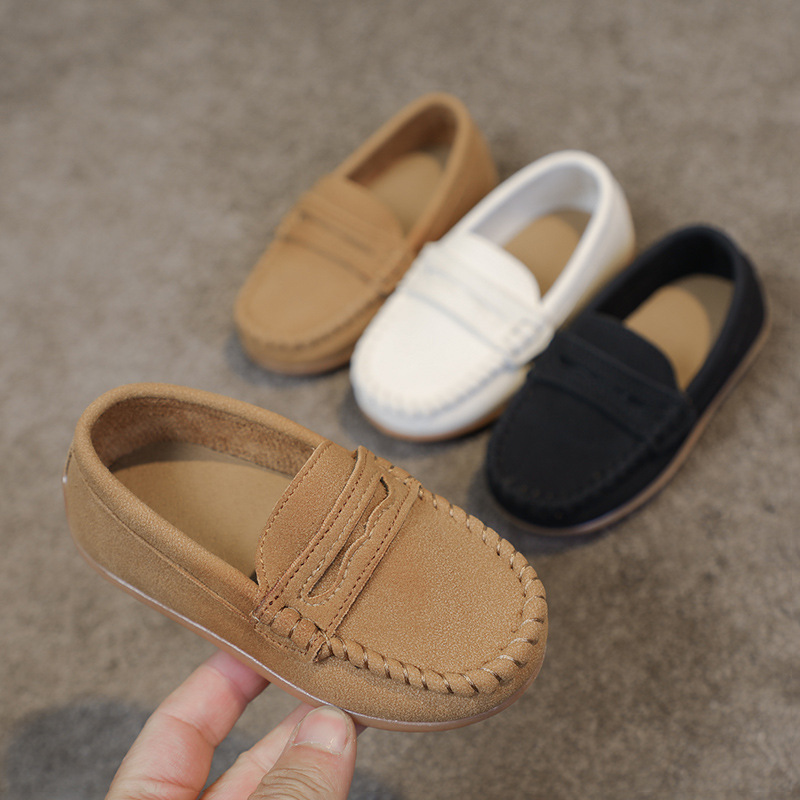 British-Style Baby Children's Loafers Casual Leather Shoes with Soft Soles Slip-On Shoes for Boys 2026 Cross-Border Trade Hot Item