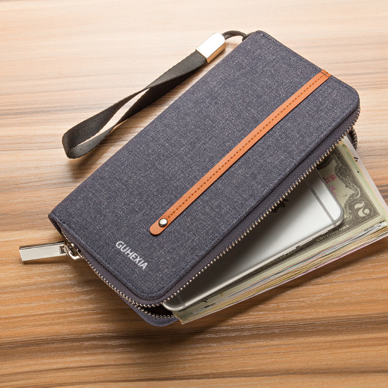 Teen Wallet Boy Card Holder Men's College Student Men's Young People Long Large Capacity Trendy Canvas