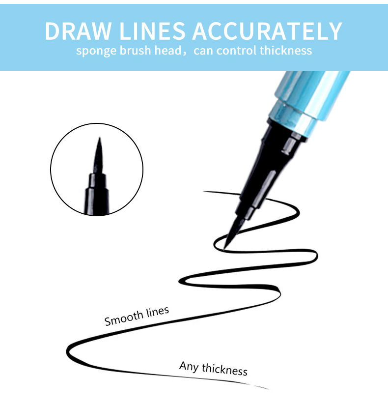 QIANXIU's best-selling liquid eyeliner from Europe and America is waterproof, sweat-proof and non-smudge. It dries quickly and forms black eyeliner in one stroke undefined