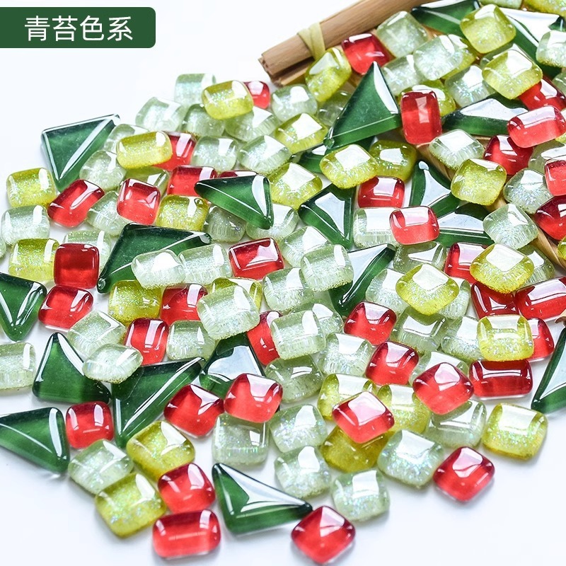 200克diy多元闪粉马赛克集合水晶自由石玻璃儿童手工材料颗粒|undefined