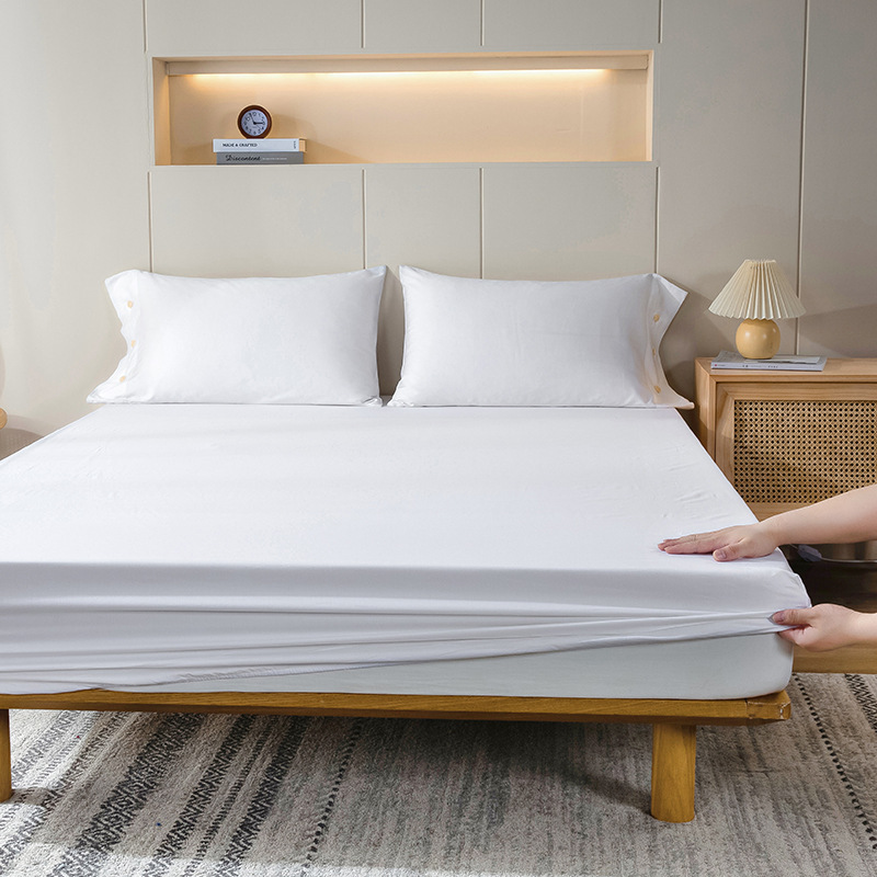 White bed hat single-piece bed sheet bedspread Simmons non-slip protective cover hotel hotel mattress cover dust cover 1.8m White bed hat single-piece bed sheet bedspread Simmons non-slip protective cover hotel hotel mattress cover dust cover 1.8m