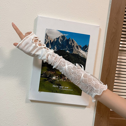 Hua Yanxi's new product y2k hot girl ballet style lace DIY strap sun protection sleeves Lolita girl jk gloves