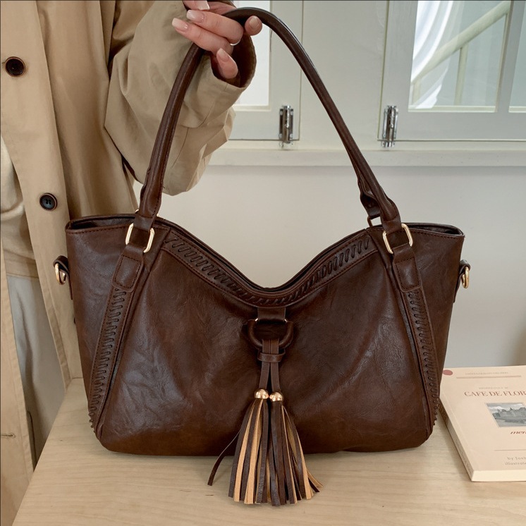 Bolsas de mujer transfronterizas de alto nivel, bolsas de borda de mano antiguas, bolsas de viaje cosidas a mano, bolsas de hombro casuales, bolsas axilales