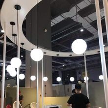 創意現代簡約個性白圓球形玻璃過道吊燈北歐復古西餐廳酒吧台燈具
