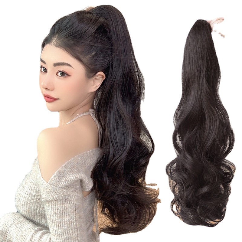 Conni Wavy Large Ponytail Wig for Women - Natural Long Curly Hair with Clips, Perfect for Fashion and Styling