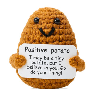Cross-border Hot Selling Positive Energy Potato Angel Yellow Duck Handmade Crocheted Cute Wool Doll Creative Home Decoration