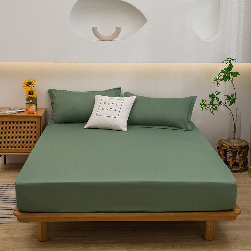 Cama de color sólido una sola pieza de algodón lavable japonés cubierta de cama a prueba de polvo todo incluido colchón cubierta de protección dormitorio doméstico moderno y simple