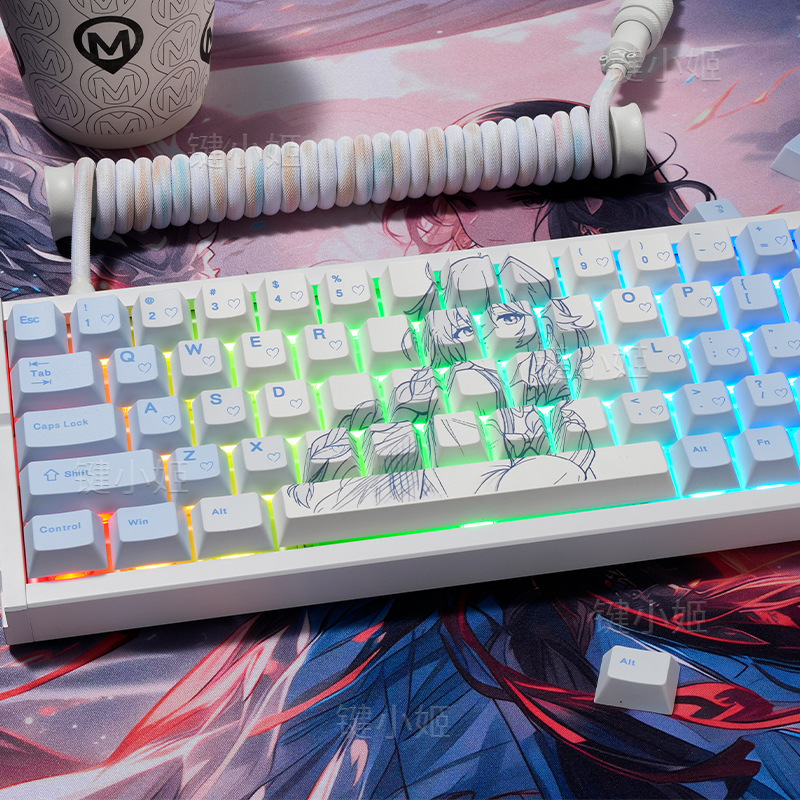 Xinhailuo Qixi キーキャップ (箱入り) オリジナルサイド刻印半透明 PBT 昇華かわいい高価値キーキャップ|undefined