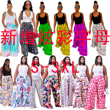 3109欧美女装跨境电商女装亚马逊独立站印花时尚休闲vogue字母阔