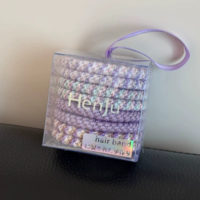 High Ponytail Hair Ropes, Saç üçün rezinlər - boxed-colored-rubber-bands-purple