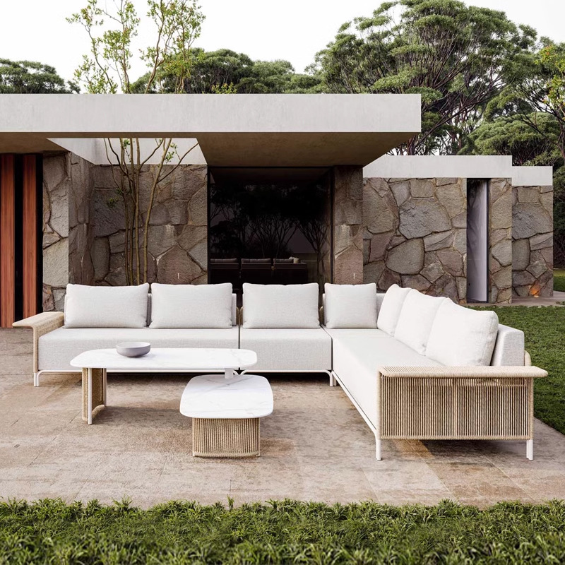 Sofá de ratán al aire libre patio Villa B & B sofá vacío piso al aire libre muebles de diseño Silla de ratán jardín