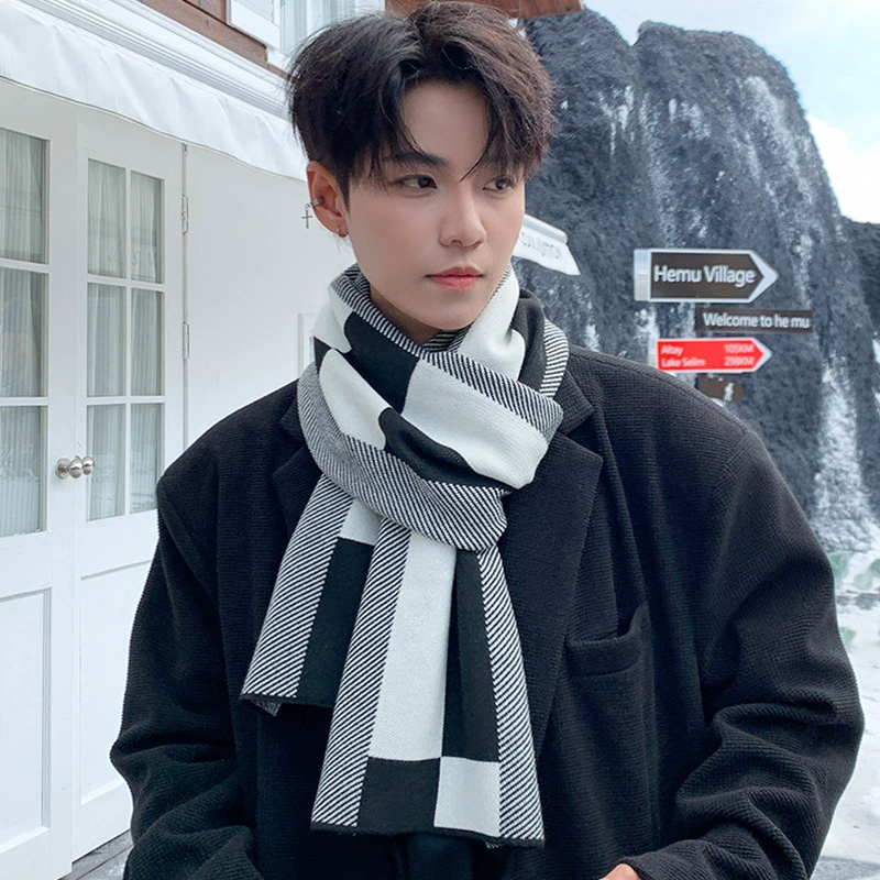 2024 шарфы мужские зимние мужские вязаные мужские модные подарки