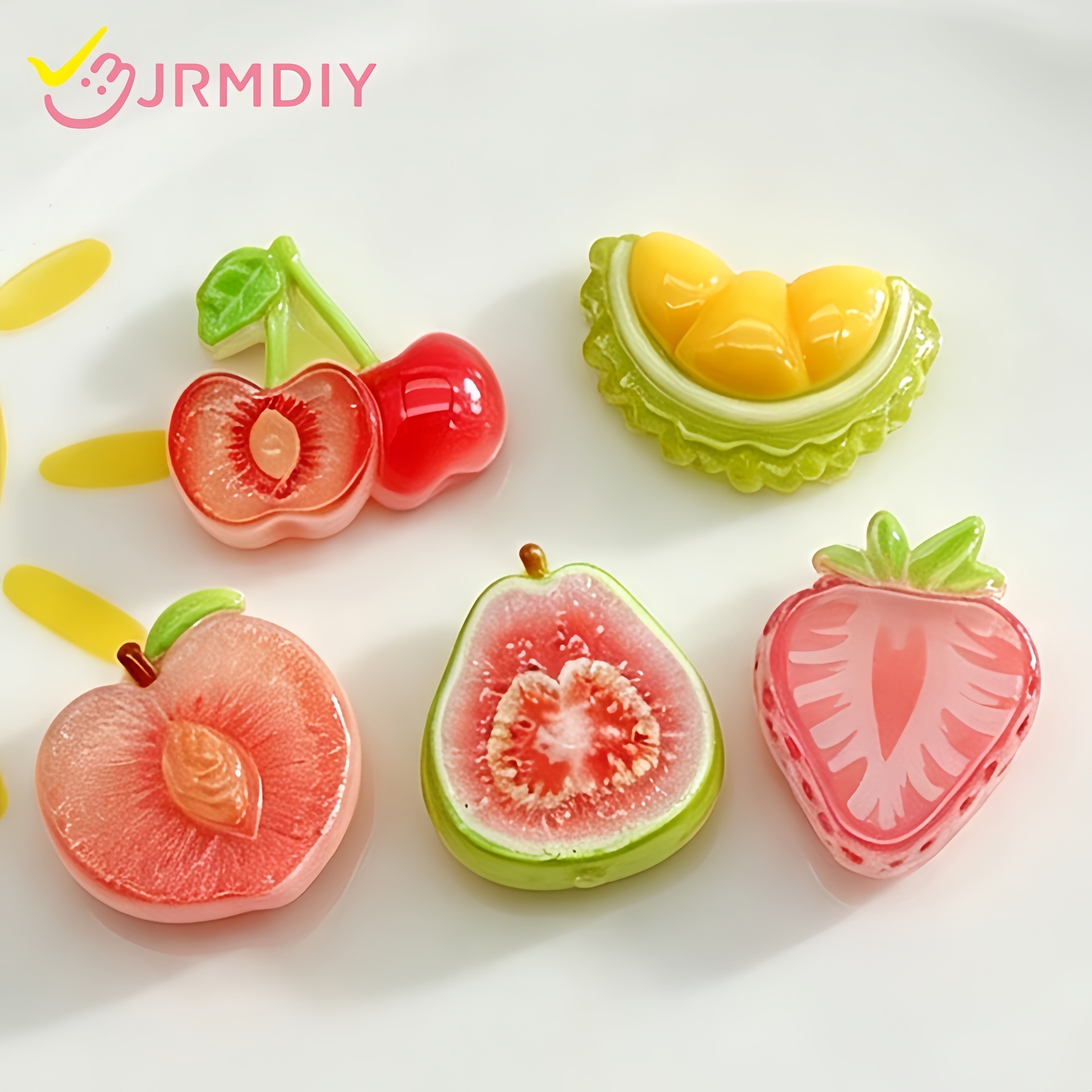 仿真水果树脂配件diy饰品冰透草莓樱桃芭乐奶油胶发夹材料批发