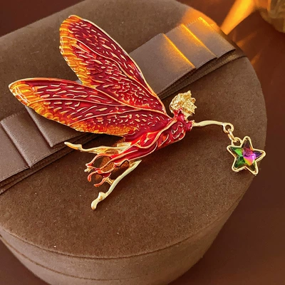 Enamel Horse Brooch for the | Yaxa sancaqları - 63-brooch-gold-red