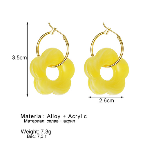 Cartoon love bear design female ins style silver needle women's colorful creative childlike earrings environmentally friendly color-preserving earrings